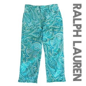 Crop Pants Paisley Print by Ralph Lauren Size 4